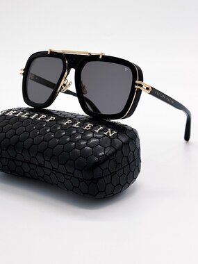 NEW PHILIPP PLEIN SUNGLASSES SPP109V 700K BLACK/GRAY MEN EYEWEAR